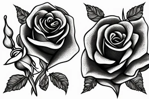 Rose with dagger in it tattoo idea