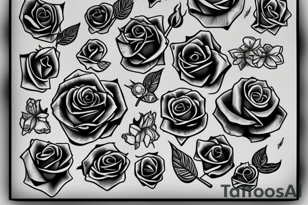 Rose with dagger in it tattoo idea