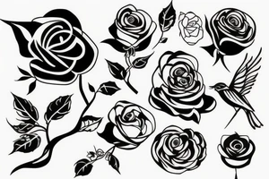 A bird styled like a rose tattoo idea