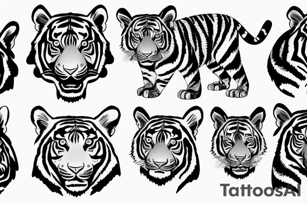Tiger with nature tattoo idea