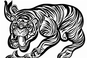 the ornament around the image of the tiger tattoo idea