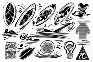Skiing and surf tattoo idea
