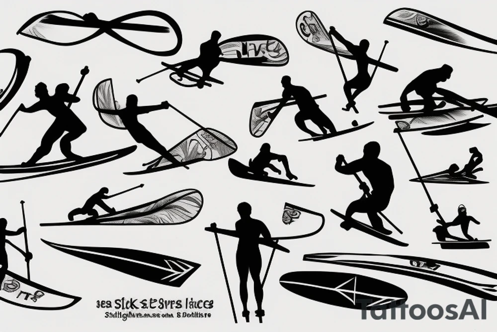 Ski surf beach tattoo idea