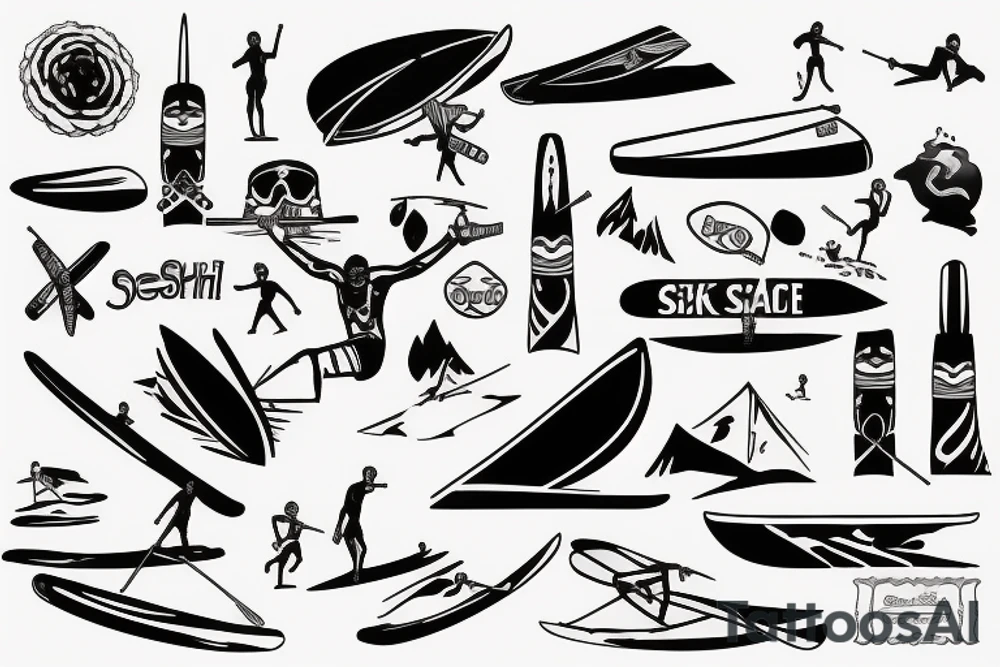 Ski surf beach tattoo idea
