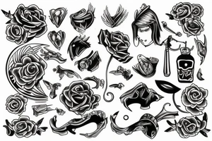Black scelet tattoo idea