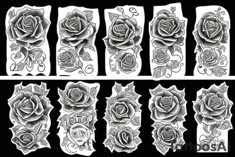 Skelete rose tattoo idea