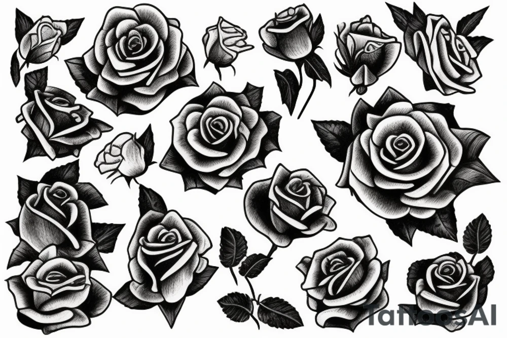 Skelete rose tattoo idea