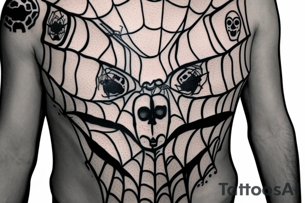 spider with the face of Charles Manson on its belly tattoo idea