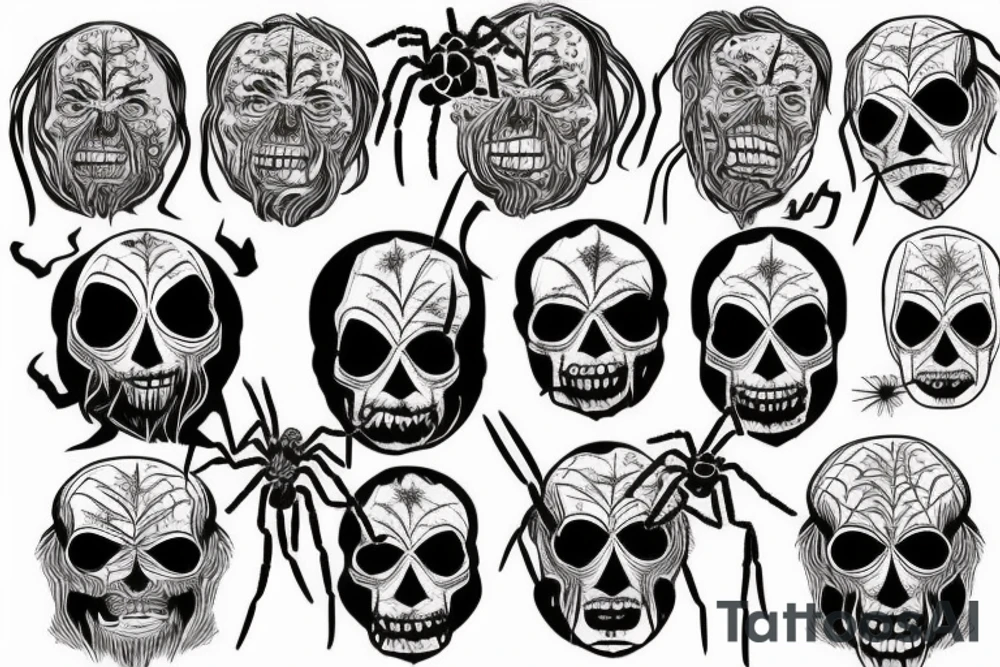 spider with the face of Charles Manson on its belly tattoo idea