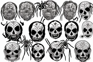 spider with the face of Charles Manson on its belly tattoo idea