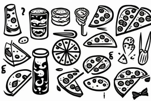 pizza, drum kit tattoo idea