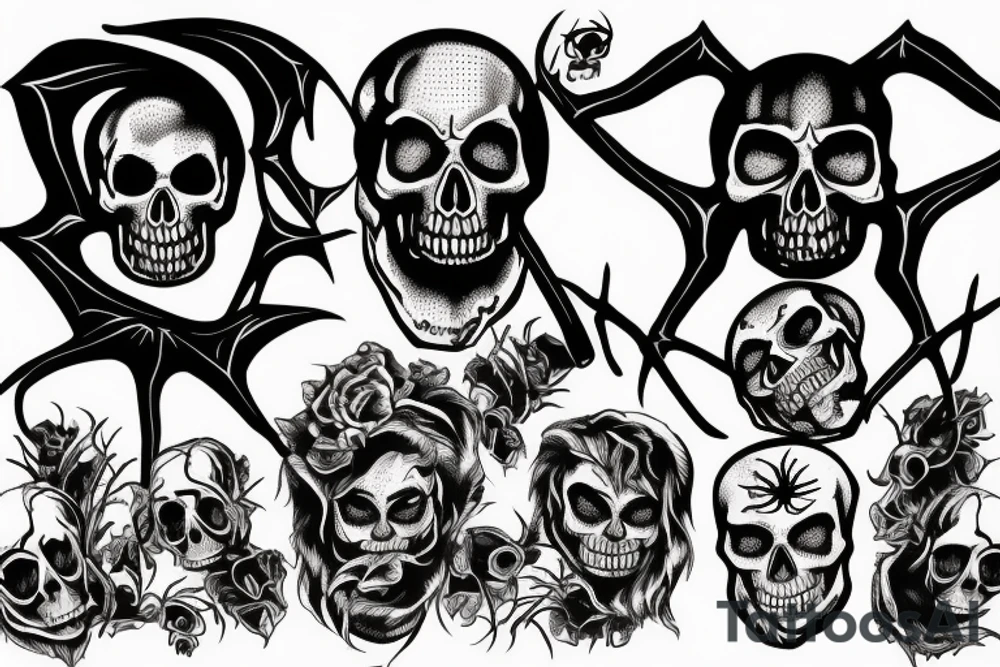 Spider with the skull of Charles Manson tattoo idea