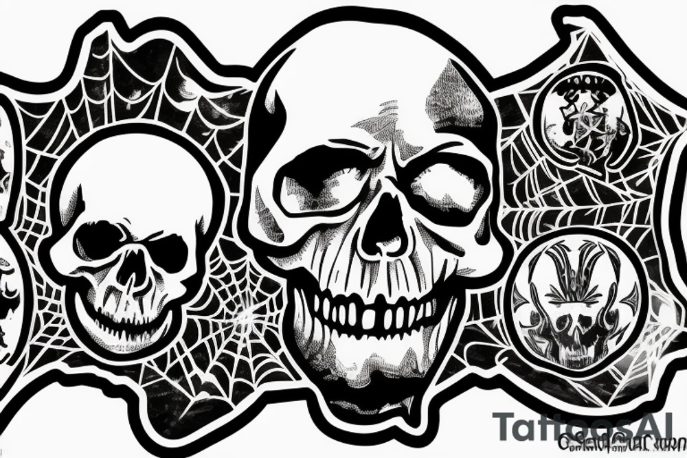 Spider with the skull of Charles Manson tattoo idea