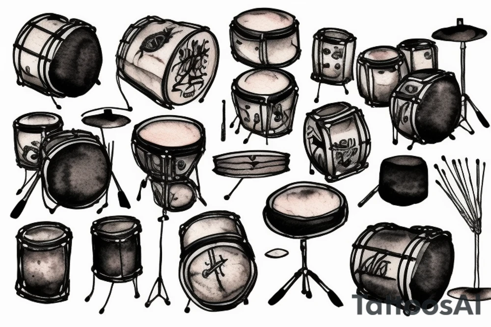 drum kit tattoo idea