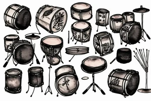 drum kit tattoo idea