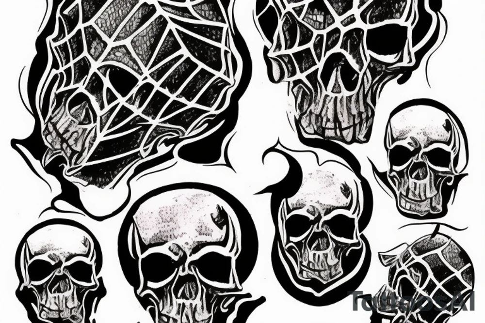 spider with the skull of jesus christ tattoo idea