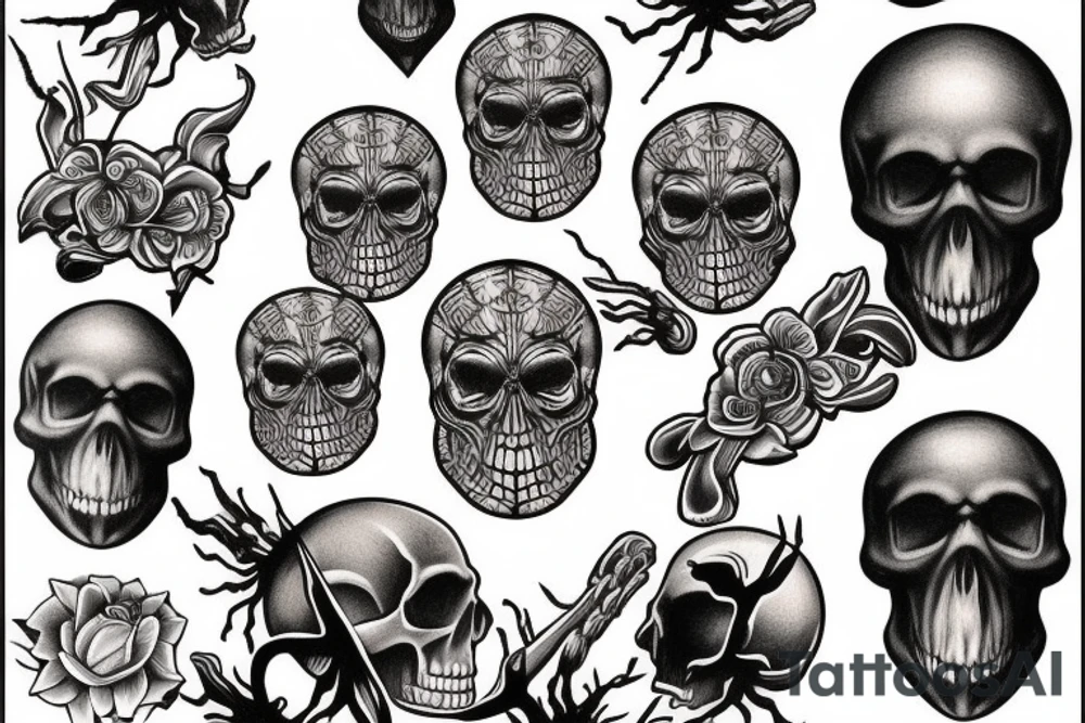 spider with the skull of jesus christ tattoo idea