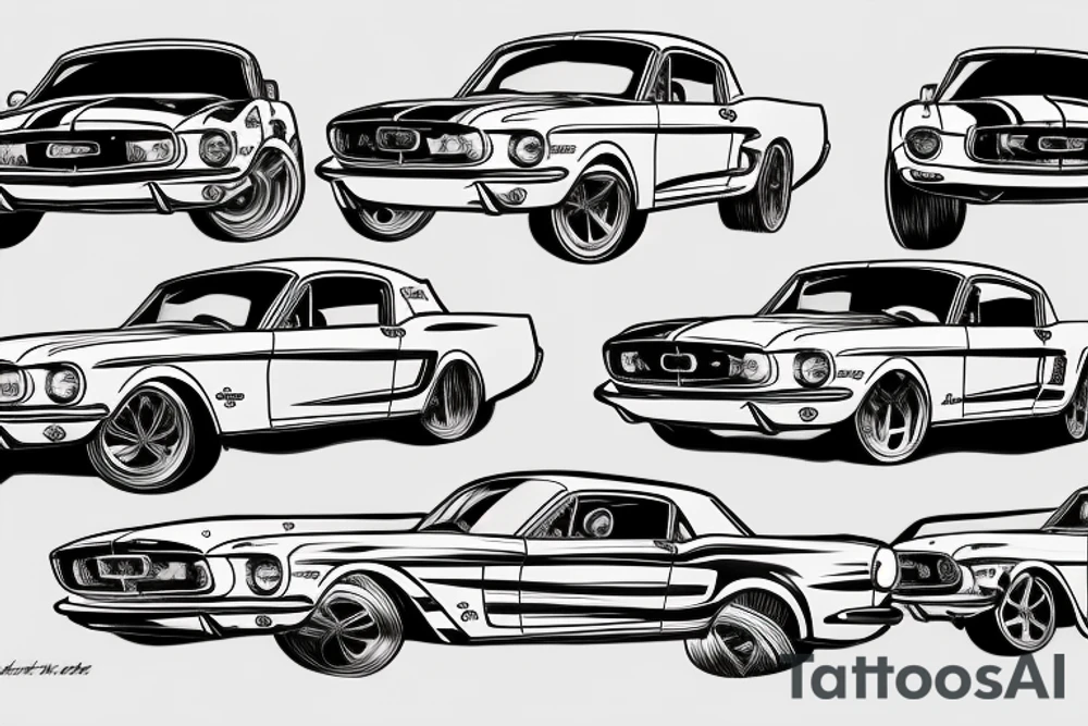 A 1960's Ford Mustang tattoo idea