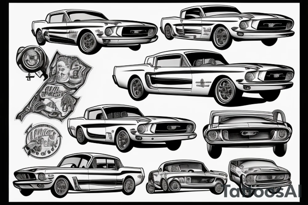 A 1960's Ford Mustang tattoo idea