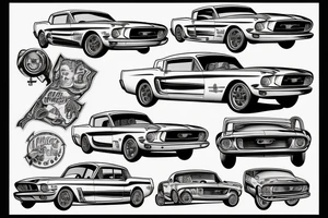 A 1960's Ford Mustang tattoo idea