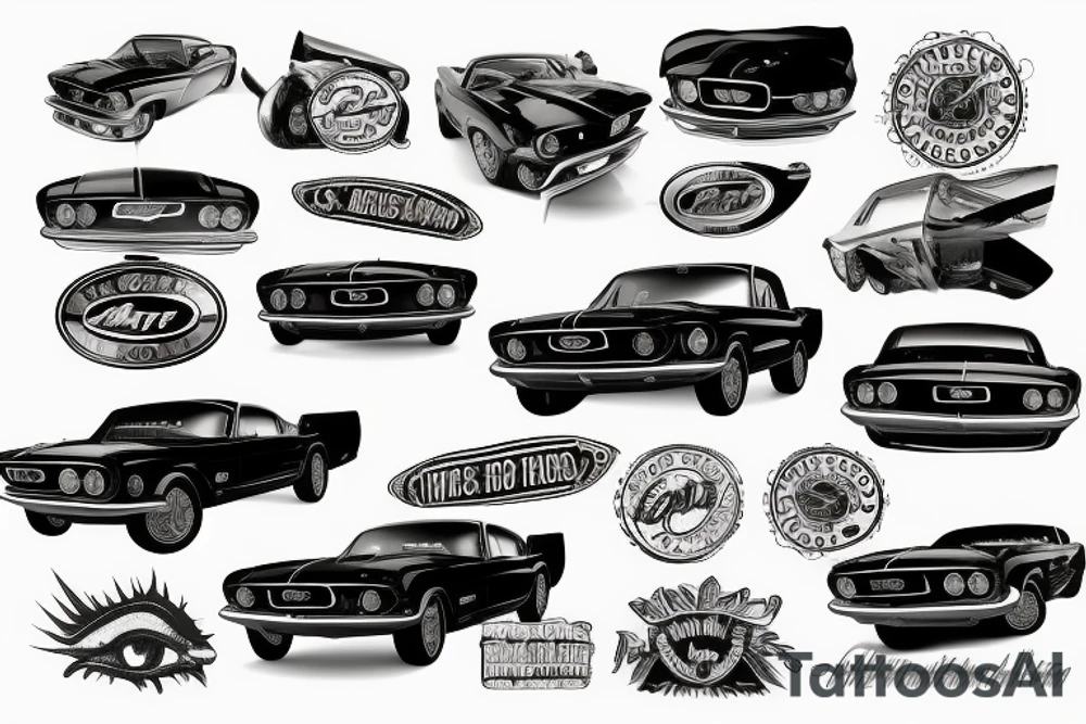 A 1960's Ford Mustang tattoo idea