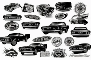 A 1960's Ford Mustang tattoo idea