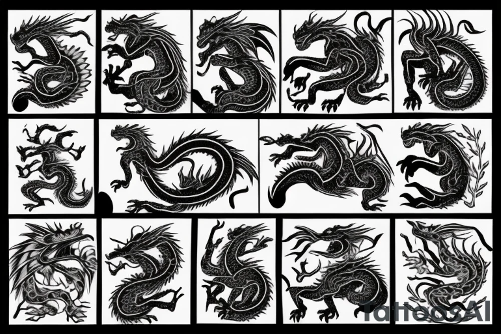 Dragon, tiger, girl tattoo idea
