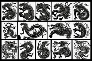 Dragon, tiger, girl tattoo idea