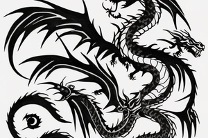 Dragon, tiger, girl tattoo idea