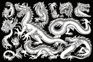 Dragon with tiger and the girl tattoo idea