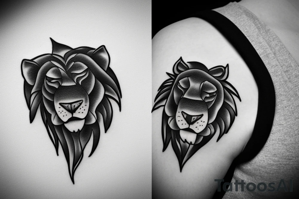 roaring lion tattoo idea