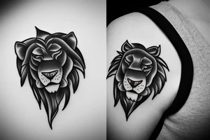 roaring lion tattoo idea