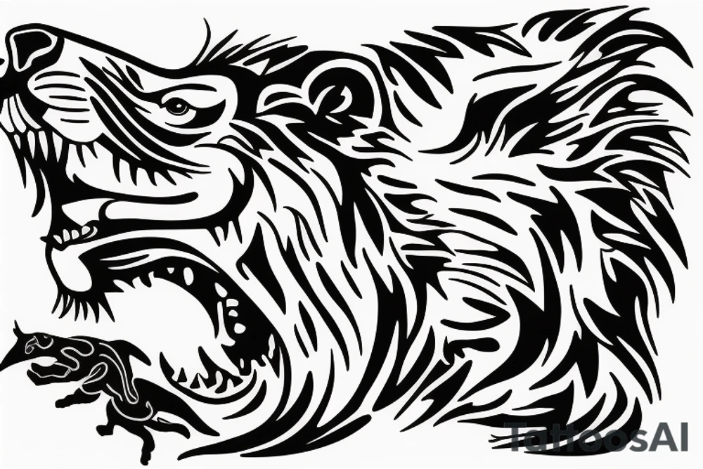 roaring lion tattoo idea