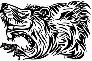 roaring lion tattoo idea