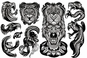roaring lion tattoo idea
