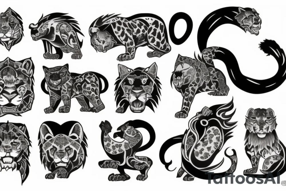 roaring lion tattoo idea