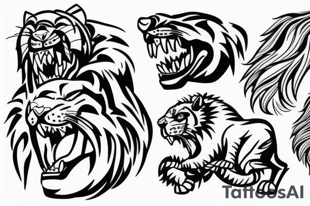 roaring lion tattoo idea