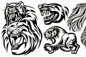 roaring lion tattoo idea