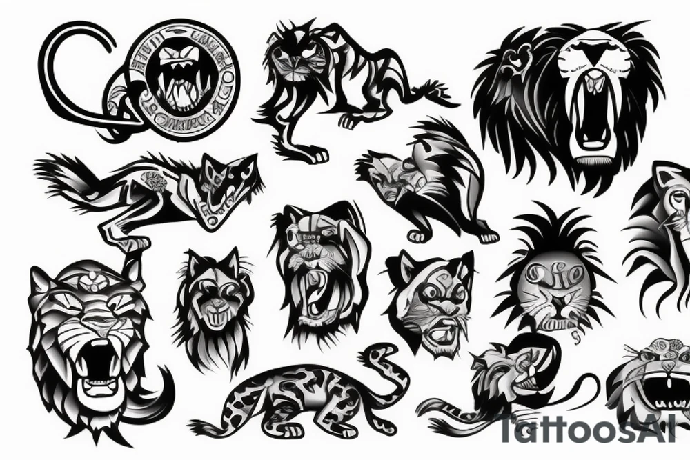 roaring lion tattoo idea