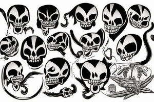 skeleton cat reaper tattoo idea