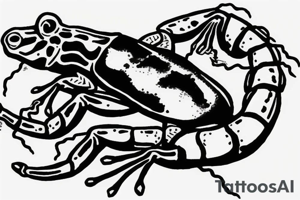 Scorpion on top of a frog crossing a river tattoo idea Scorpion on top of a frog crossing a river tattoo idea