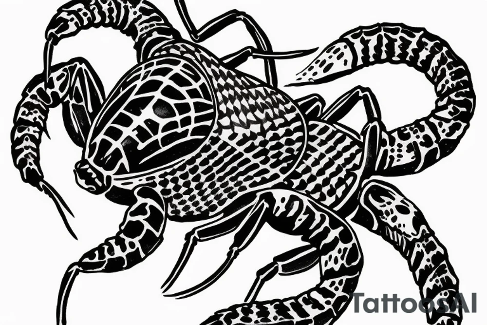 Scorpion on top of a frog tattoo idea