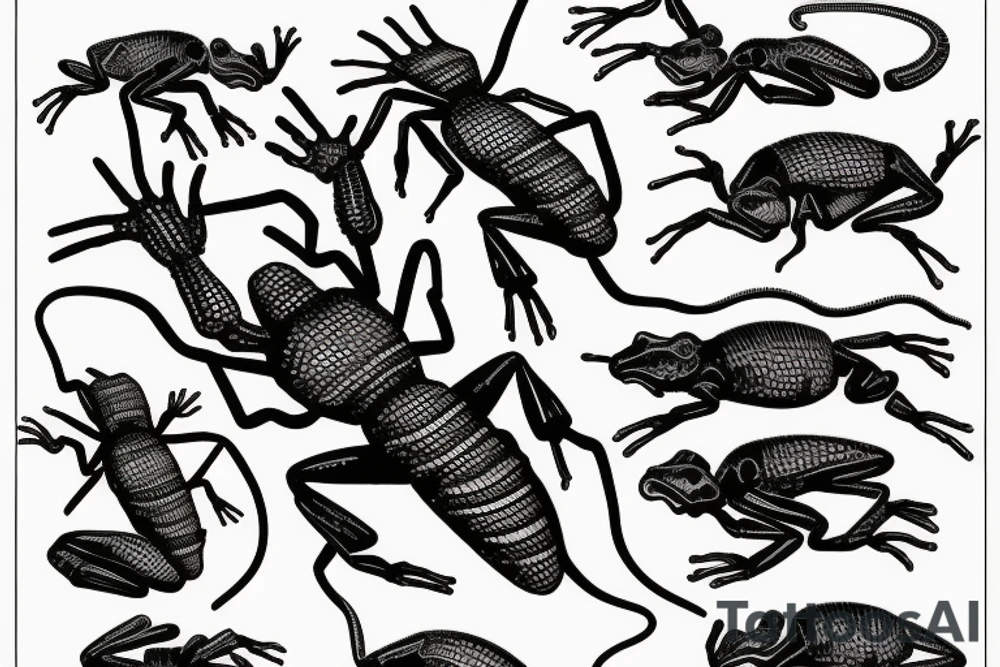 Scorpion on top of a frog tattoo idea