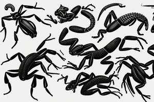 Scorpion on top of frog tattoo idea