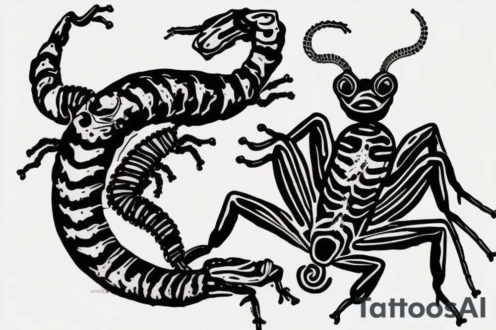 Scorpion on top of frog tattoo idea