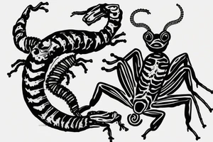 Scorpion on top of frog tattoo idea
