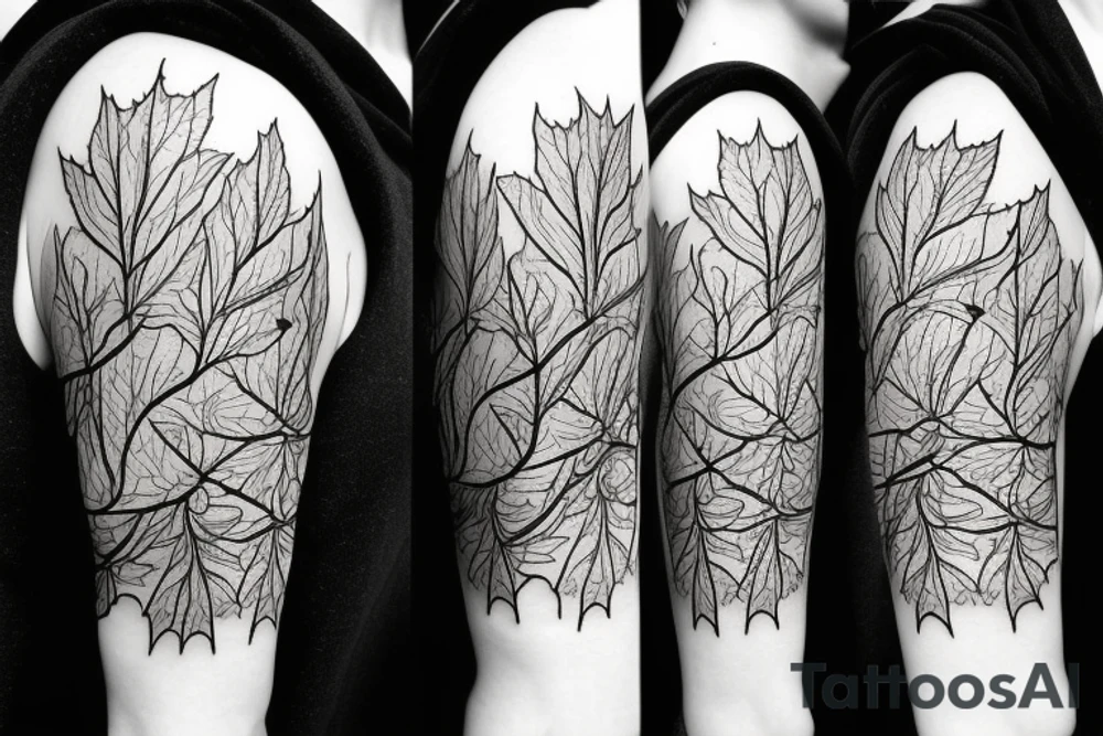 Beautiful sadness, maple leave tattoo idea