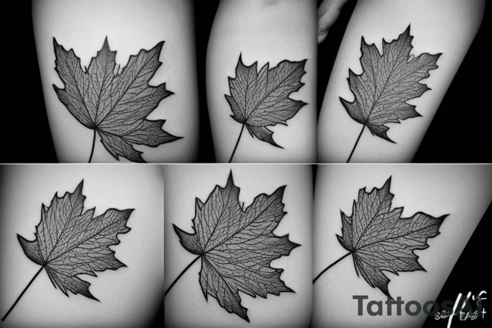 Beautiful sadness, maple leave tattoo idea