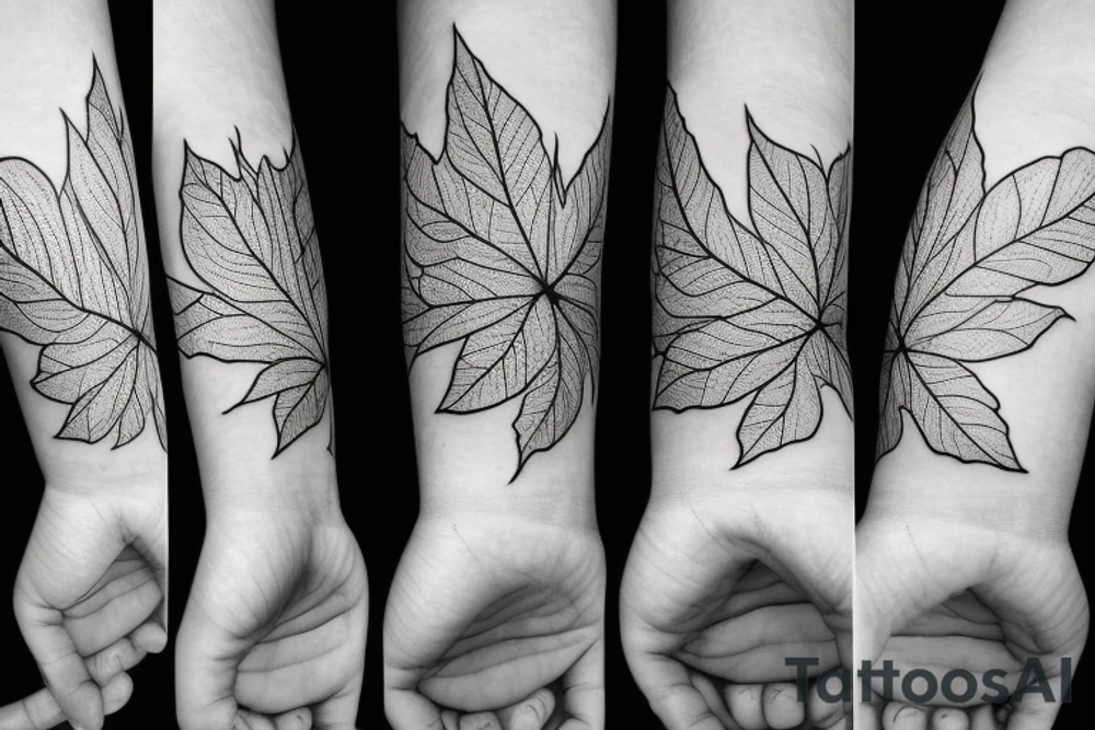 Beautiful sadness, maple leave tattoo idea