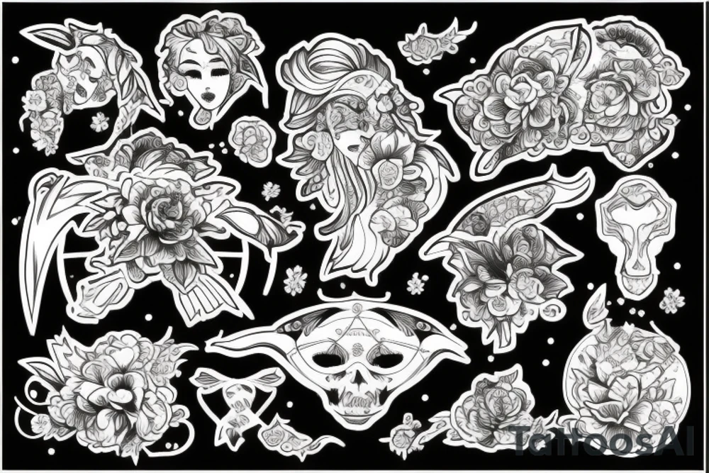 Шлем кабуто с маской демона tattoo idea